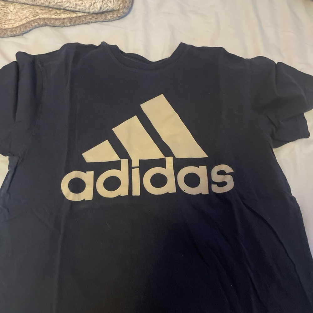 Adidas Kids Dark Blue Tee with White Logo